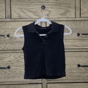 brandy melville polo half button tank